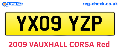 YX09YZP are the vehicle registration plates.