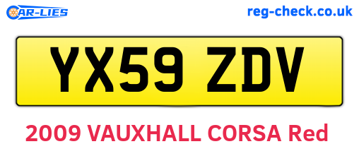 YX59ZDV are the vehicle registration plates.