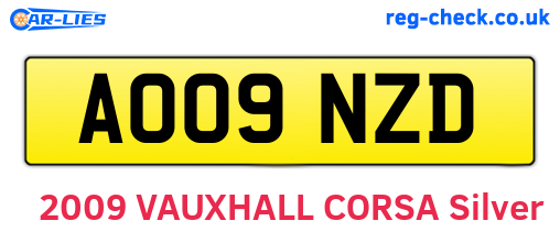 AO09NZD are the vehicle registration plates.
