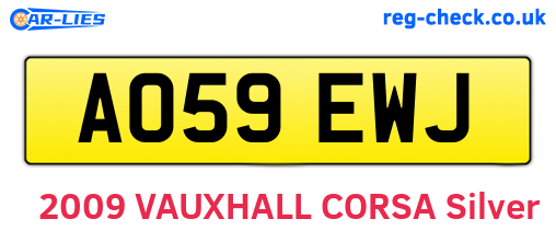 AO59EWJ are the vehicle registration plates.