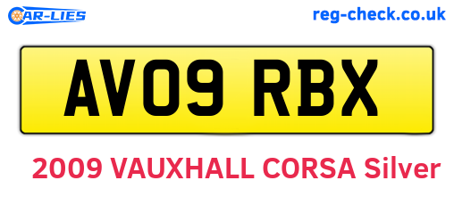AV09RBX are the vehicle registration plates.