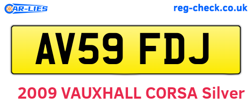 AV59FDJ are the vehicle registration plates.