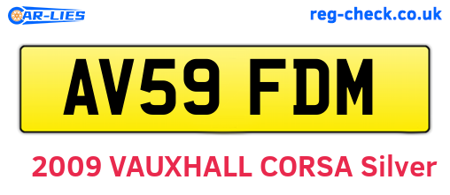 AV59FDM are the vehicle registration plates.