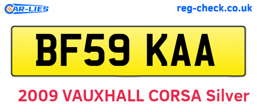 BF59KAA are the vehicle registration plates.