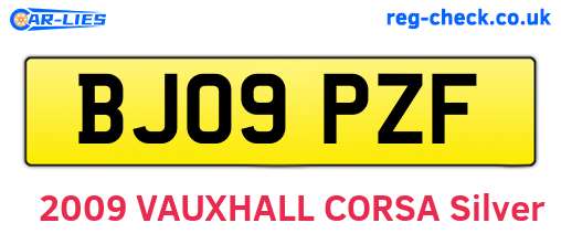 BJ09PZF are the vehicle registration plates.