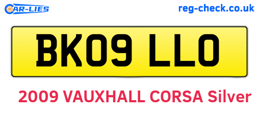 BK09LLO are the vehicle registration plates.