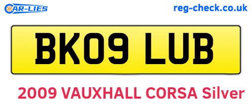 BK09LUB are the vehicle registration plates.