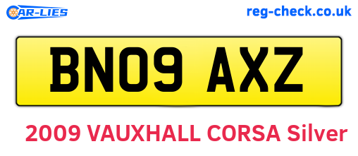 BN09AXZ are the vehicle registration plates.