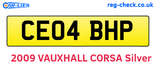 CE04BHP are the vehicle registration plates.