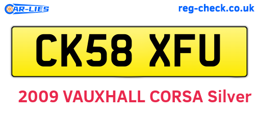 CK58XFU are the vehicle registration plates.