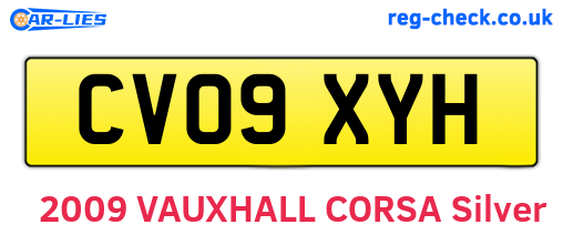CV09XYH are the vehicle registration plates.