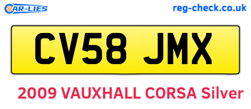 CV58JMX are the vehicle registration plates.