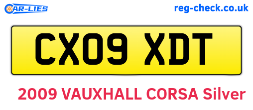 CX09XDT are the vehicle registration plates.