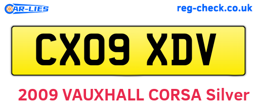 CX09XDV are the vehicle registration plates.