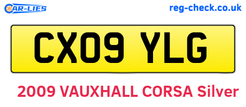 CX09YLG are the vehicle registration plates.