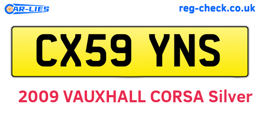 CX59YNS are the vehicle registration plates.