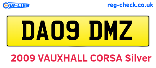 DA09DMZ are the vehicle registration plates.