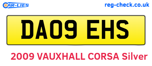 DA09EHS are the vehicle registration plates.