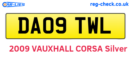 DA09TWL are the vehicle registration plates.