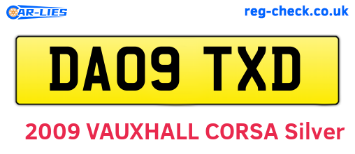 DA09TXD are the vehicle registration plates.