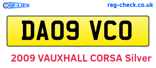 DA09VCO are the vehicle registration plates.