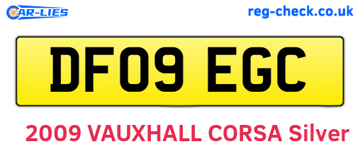DF09EGC are the vehicle registration plates.