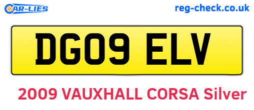 DG09ELV are the vehicle registration plates.