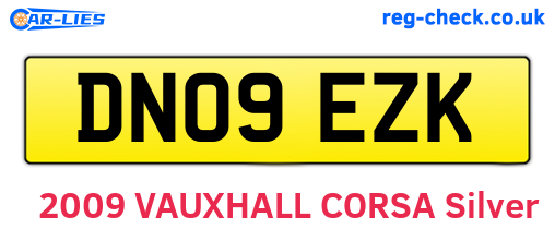DN09EZK are the vehicle registration plates.