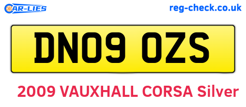DN09OZS are the vehicle registration plates.
