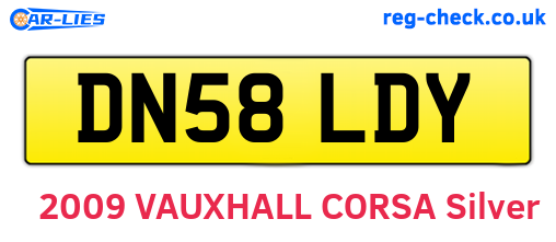 DN58LDY are the vehicle registration plates.