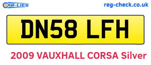 DN58LFH are the vehicle registration plates.