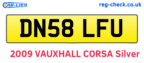 DN58LFU are the vehicle registration plates.