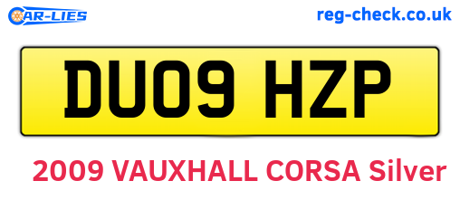 DU09HZP are the vehicle registration plates.