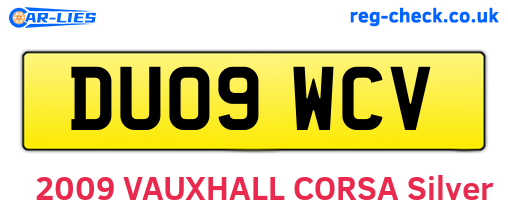 DU09WCV are the vehicle registration plates.