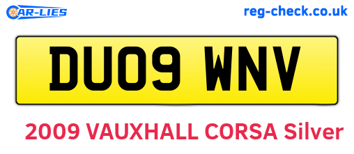 DU09WNV are the vehicle registration plates.