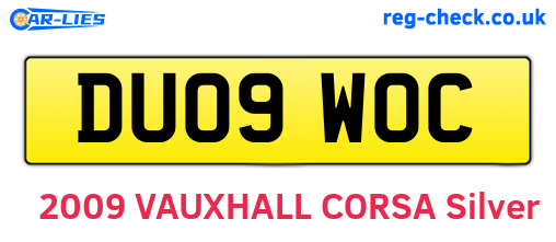 DU09WOC are the vehicle registration plates.