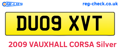DU09XVT are the vehicle registration plates.