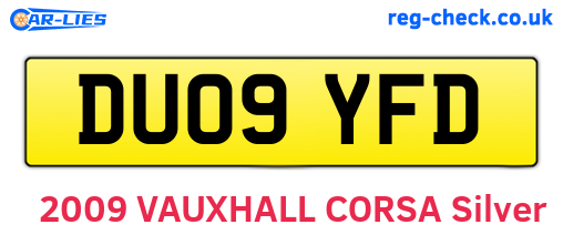 DU09YFD are the vehicle registration plates.
