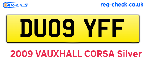 DU09YFF are the vehicle registration plates.