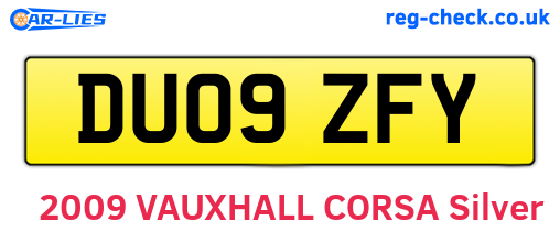 DU09ZFY are the vehicle registration plates.