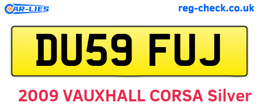 DU59FUJ are the vehicle registration plates.