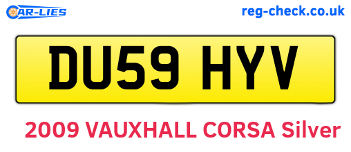 DU59HYV are the vehicle registration plates.