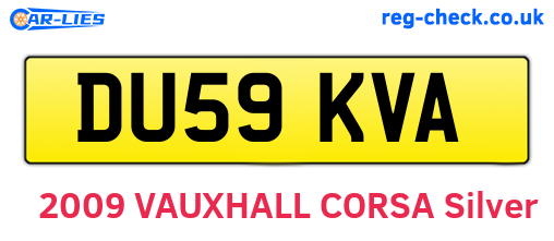 DU59KVA are the vehicle registration plates.