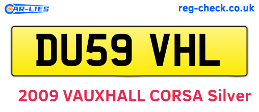 DU59VHL are the vehicle registration plates.
