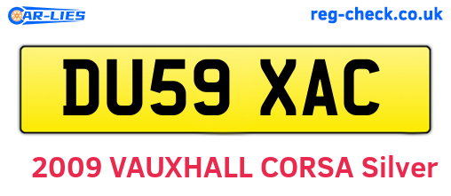 DU59XAC are the vehicle registration plates.
