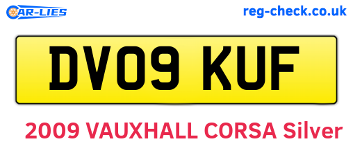 DV09KUF are the vehicle registration plates.