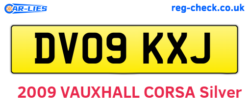 DV09KXJ are the vehicle registration plates.