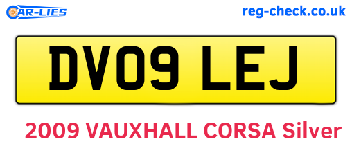 DV09LEJ are the vehicle registration plates.