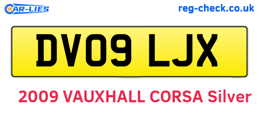 DV09LJX are the vehicle registration plates.