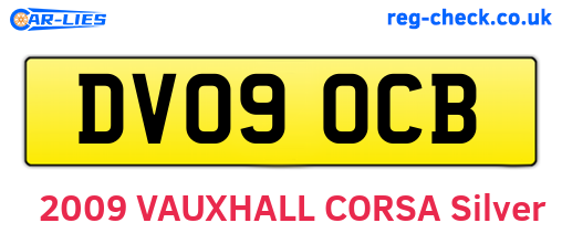 DV09OCB are the vehicle registration plates.